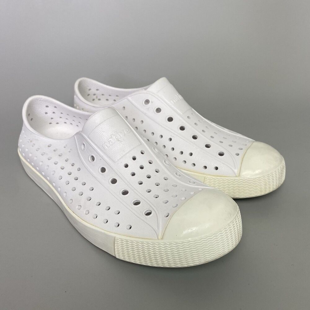 Native Shoes Jefferson Kids J4 White Slip On Perforated Sneakers Water Shoes
